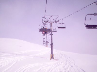 Erste Foto des Tages: Erste Fahrt Val Val - Cuolm Val