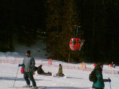 Die alte (Tatra?-) Poma Gondel