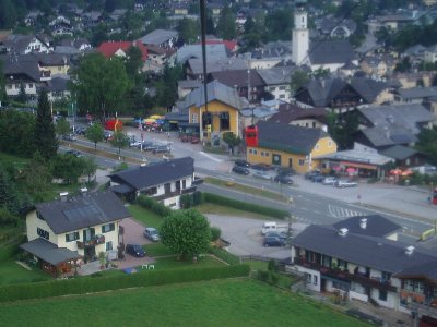Blick zurück zur Talstation und den Ortskern von St.Gilgen