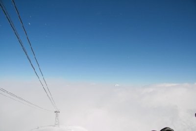 Blick aus 3450 m (Grande Motte) - nur 2x in der ganzen Woche offen...