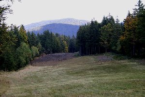 Babylift am Areh, Piste tlw. begradigt mit dem Aushub der Speichers