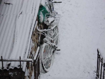 Etwas schnee vor na Stunde