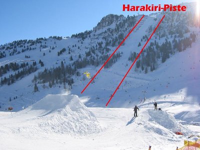 Blick auf die HARAKIRI-Piste