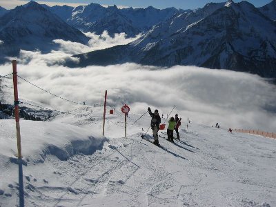 Panoramaabfahrt vom Knorren hinunter ins Skigebiet Penken