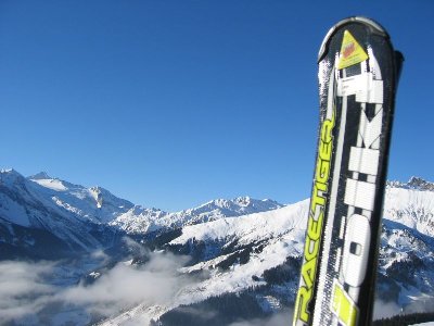 Blick aus der Rastkogelbahn zum Hintertuxer Gletscher