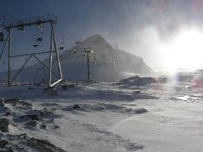 Ausstieg aus dem DS Gefrorene Wand 3a mit Blick auf den DS Gefrorene Wand 3b