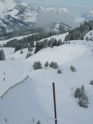 Blick auf Bergstation Magic 6er am 7.2.2007 nach Schneefall