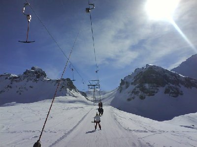 Fahrt am Skilift Balmeregg.