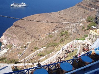 Treppen mit Eselstation und Seilbahn