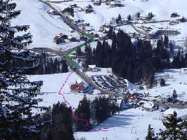 Hier die Verbindung Kanzelwand-Parsenn im Beriech der Breitachbrücke.