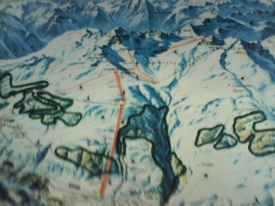 altes panorama in der talstation ftan