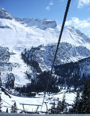 die madlochabfahrt in der totalen aus der DSB zugerbergbahn