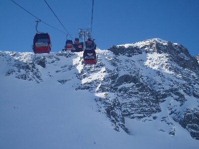 kurz vor der Bergstation der Gondelbahn Schaufeljoch