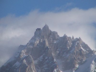Aiguille du Midi von Les Houches aus fotografiert.