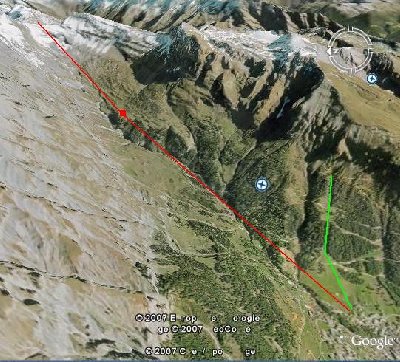 Grï¿½n eingezeichnet: Die Sesselbahn Feuillerette welche ja bekanntlich wegen Geldmangel geschlossen wird.<br />Rot eingezeichnet: Die neue Bahn via Flï¿½alp zu Gitzifurgge.