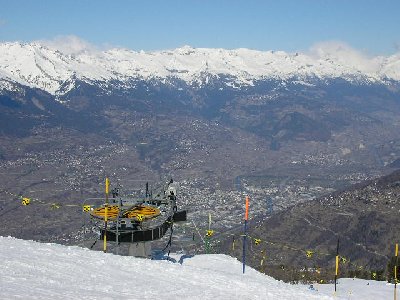 Oberhalb Alpage, Blick aufs Rhonetal und auf Veysonnaz
