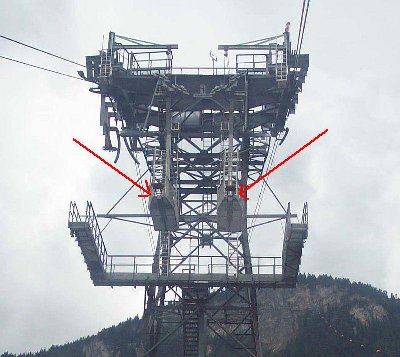 Parkposition zweier Wagen- hier am Kurvenmast<br />Quelle: mic.sportfoto (c)