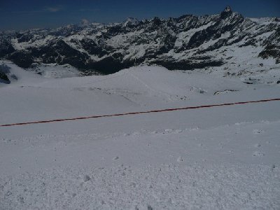 Blick ins Sommerskigebiet, vor der Durchfahrt