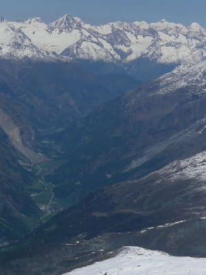 Blick ins Mattertal, Bergsturz (vgl. Bild weiter oben), Berner Alpen