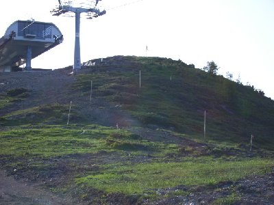 Im Bereich Bergstation Panoramabahn ist erst ausgesteckt.