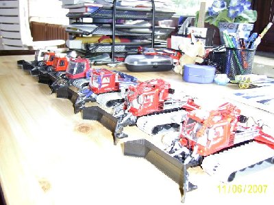 Von der Seite in Reih und Glied