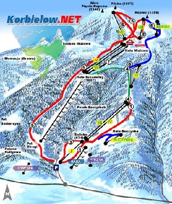 Ca 23 Pistenkilometer und so um die 800Hm soll es am Pilsko haben....