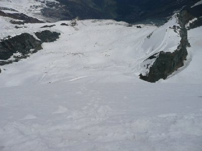 Sommerskigebiet von oben