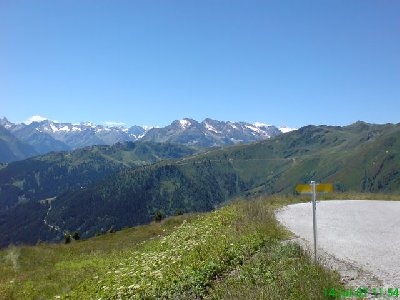 Blick Richtung Gerent/Penken - oben rechts der Olperer mit dem Gletscher