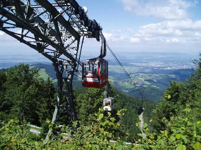 Bergstation Schauinsland mit Blick auf Freiburg