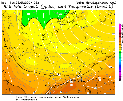 Zuerst eintreffen der Kaltfront mit einer SFG von 2000 Meter oder knapp darunter.