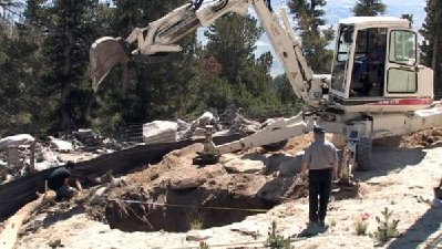 Fundament wird ausgehoben.