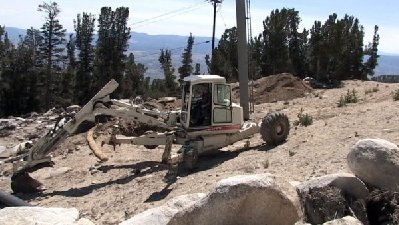 Spider Bagger bei der Arbeit.