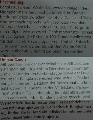 Projekt Neubau Gondelbahn Canols-Scharmoin und Projekt Beschneiung