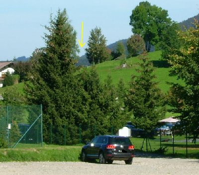 Blick vom Parkplatz nach unten