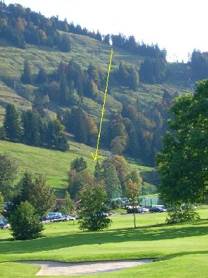Blick in andere Richtung; Trasse ging über Golfplatz