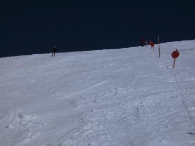 ganz linke Abfahrt an der Gefrorenen Wand von oben aus gesehen