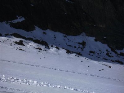 bereits präperierte Piste rechts vom Kaserer 2