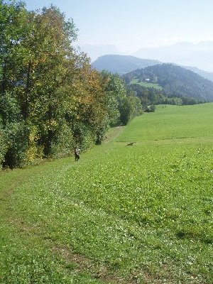 Seitenansicht der blauen Piste