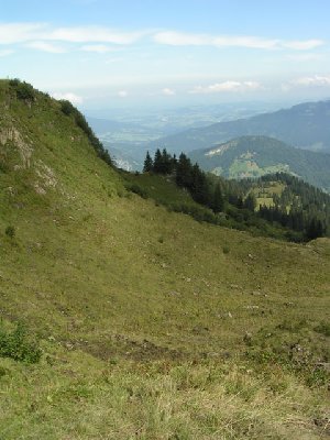 Von Wannenalpe richtung rechter Flanke Bettlerkopf