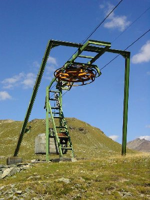 Nochmals die Umlenkstation mit Abspannung.