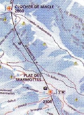 Hier sieht man das genannte Projekt sowie die neu beschneiten Abfahrten &amp;quot;Poutat&amp;quot; und &amp;quot;Déversoir&amp;quot; (beide haben das &amp;quot;Kringelzeichen&amp;quot;)