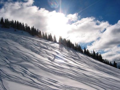 Blick zum Rauhkopf-SL und dem Hang dort