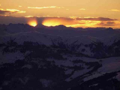6. Januar 2005, abends auf der Hohen Salve - kurz nach Liftschluß
