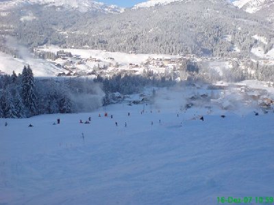 Kesslerlift in Riezlern - auch hier wurde mit Vollgas beschneit