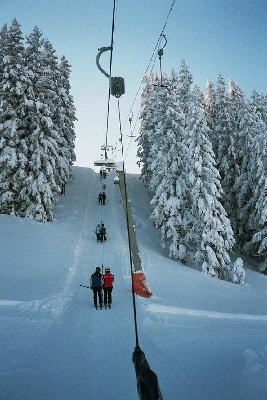 Vor dem Steilhang stoppte kurz der Lift...