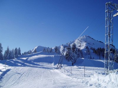 Die Kurve des Dreick-SL (Gipfellift)