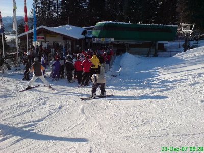 am Weltcup-Express wurde es mittlerweile voller - aber alles noch im Grünen Bereich