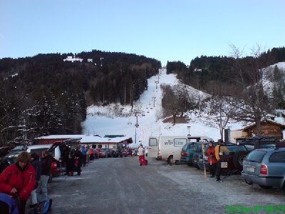 Ein Blick hinüber zum Weltcup-Express - die Vorfreude steigt...