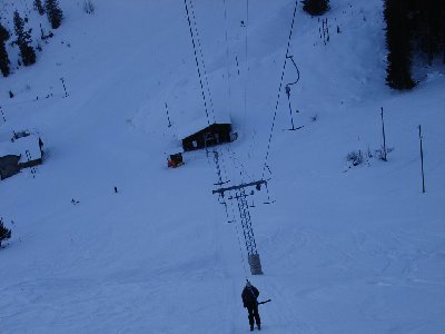 Blick auf Talstation SL Homad. Vom SL Heiteren ist nichts mehr zu sehen