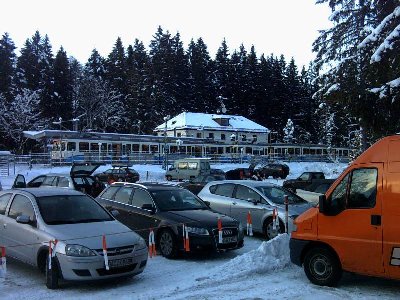 Zahnradbahn (Talfahrt vom Platt zum Eibseebahnhof am Mittag)